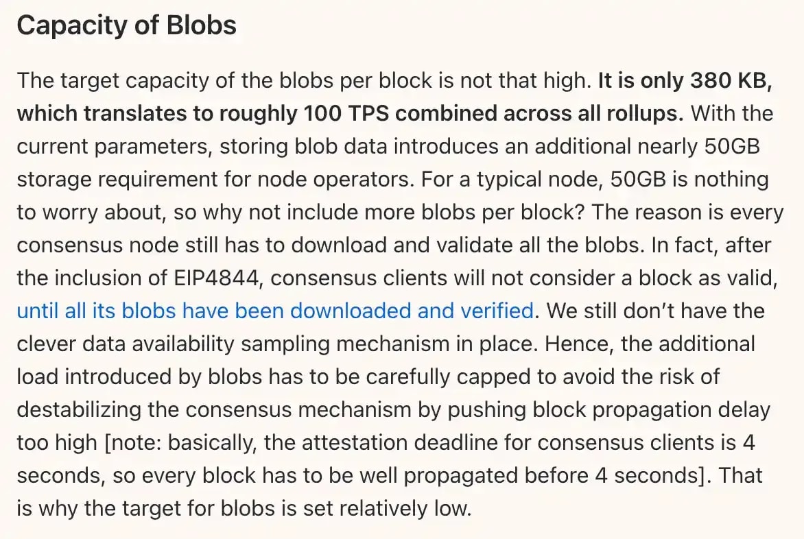 capacity of blobs