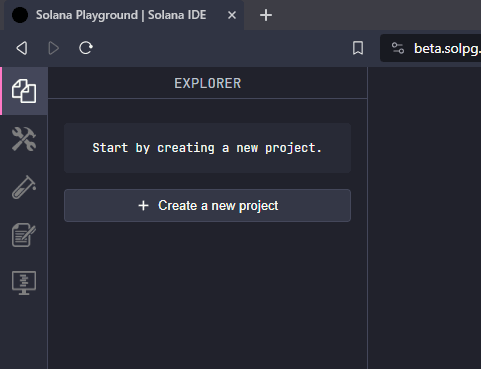 Creating a New Project with Solana Playground