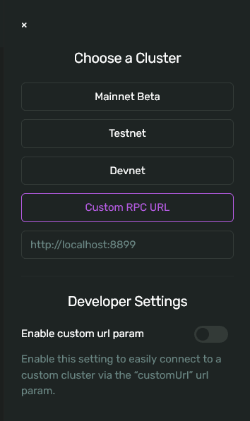 Custom RPC URL