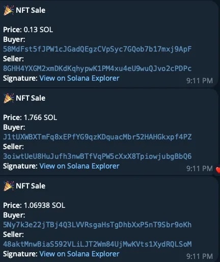 NFT sales bot