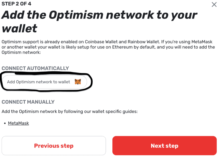 Add the Optimism network