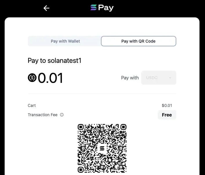 Solana Pay QR code