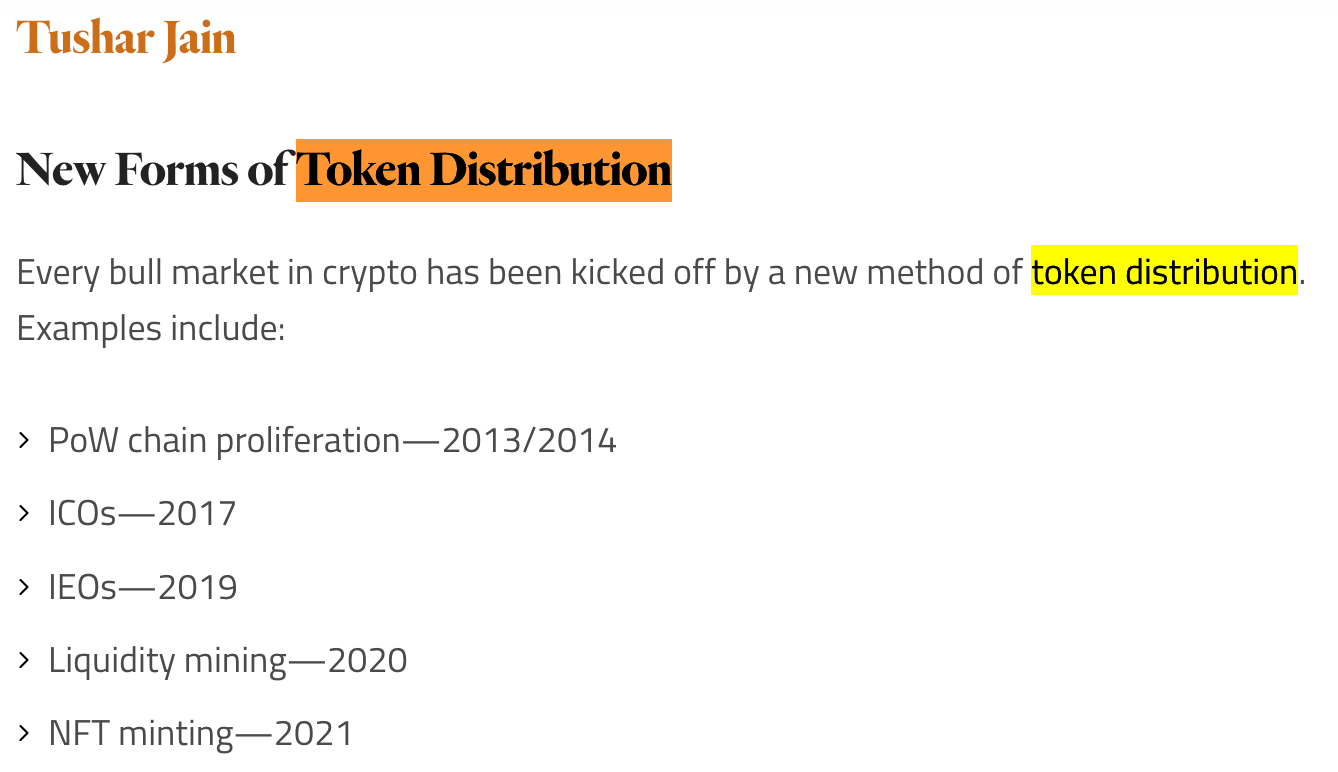 token distribution mechanisms