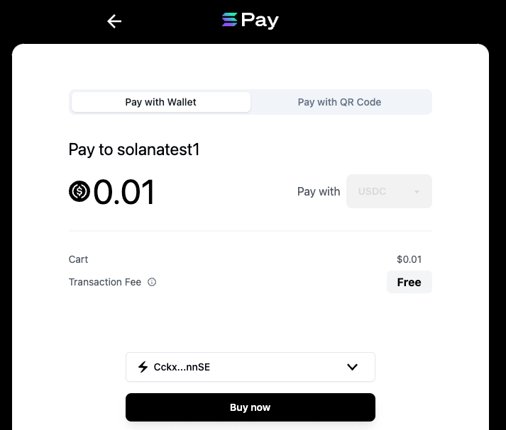 Connect wallet and pay